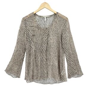 SCHUMACHER Silk Blouse Top Long Sleeve Brown